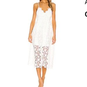 Astr white lace midi dress